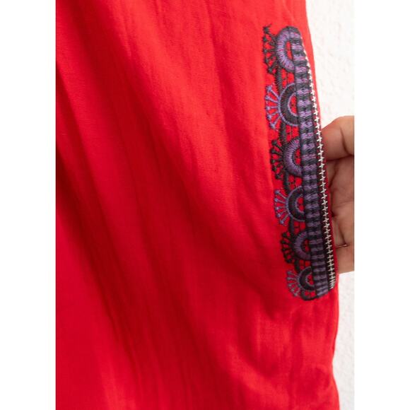VICI Kells Cotton Embroidered Red Mini Dress Size Small - Picture 6 of 9